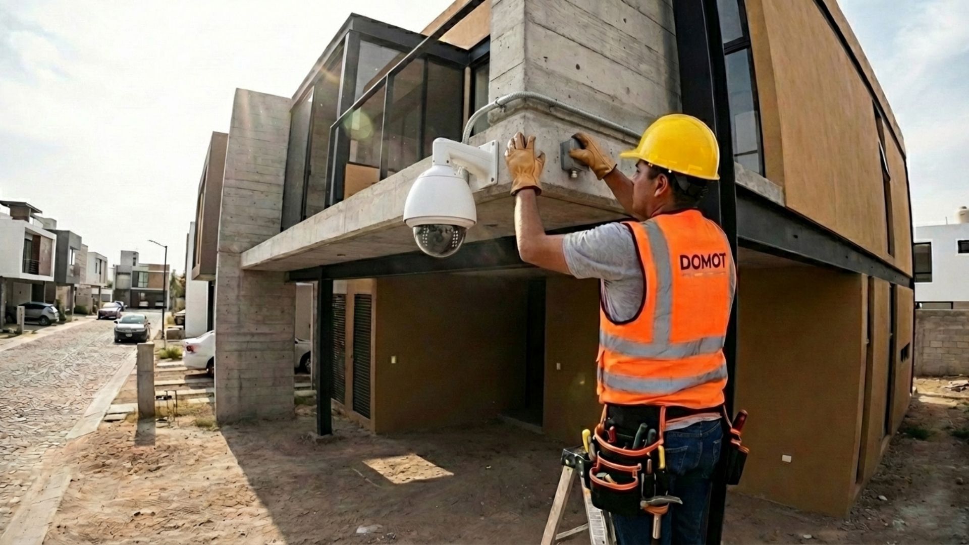 Múltiples monitores mostrando vistas de cámaras de seguridad.